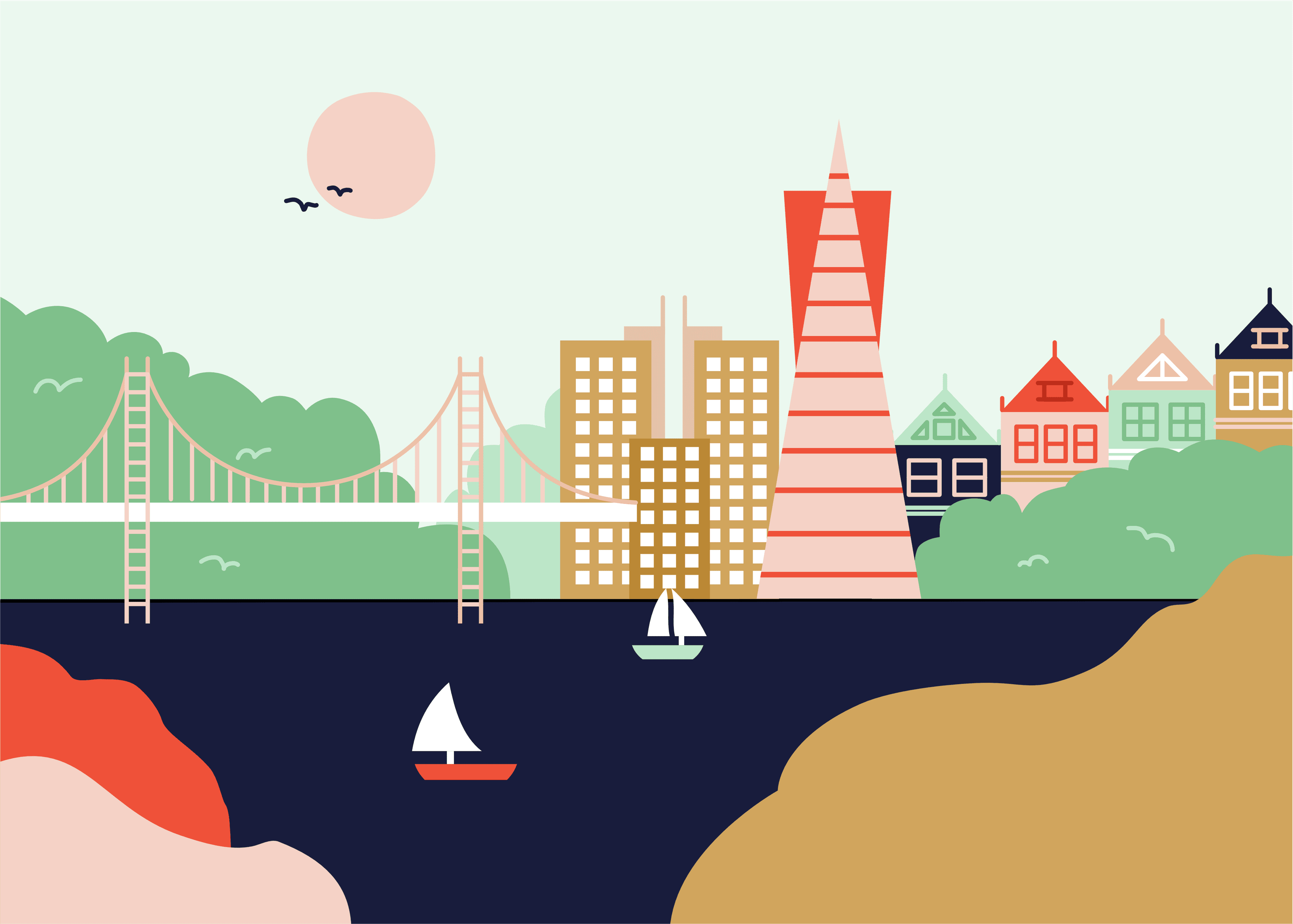 Illustration of San Francisco by Maia Boakye