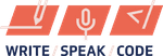 Write/Speak/Code logo in full color